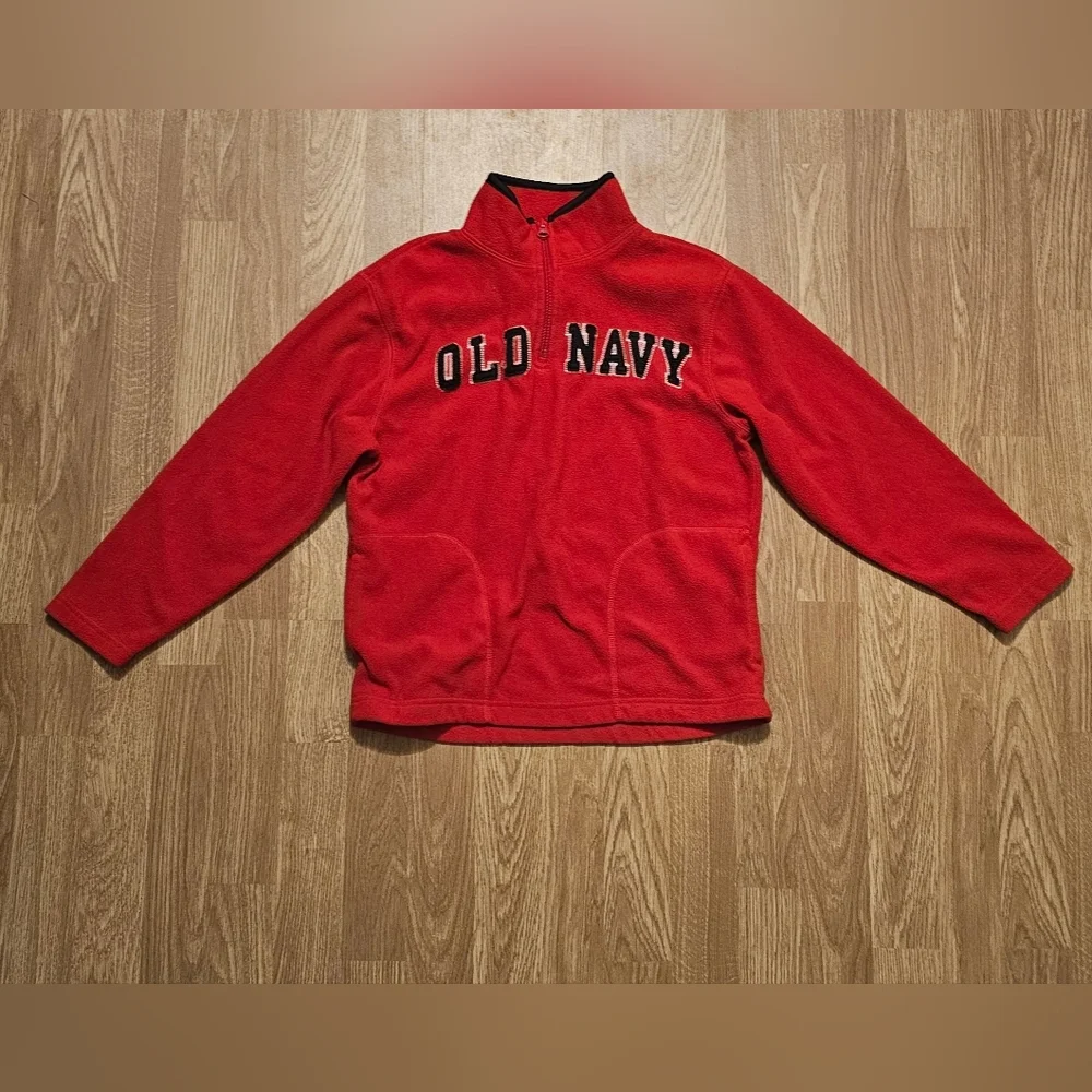 Old Navy Kids Red Fleece Quarter Zip Boy's Medium